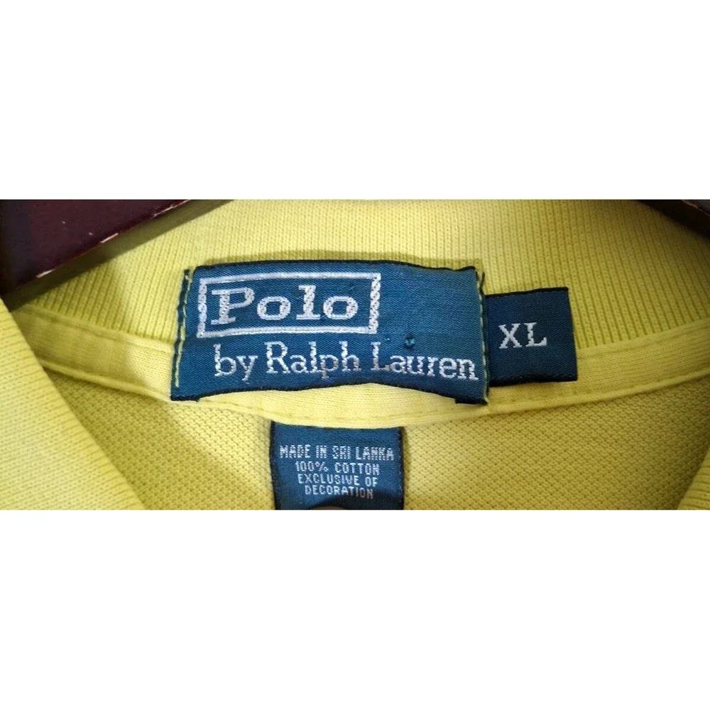 Polo Ralph Lauren Polo Shirt Men's XL Yellow Big Pony #3 Patch